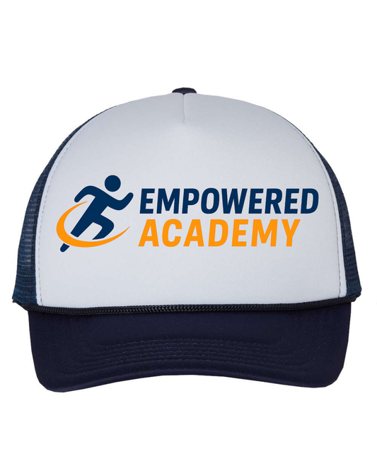 Empower Academy White And Navy Trucker Hat